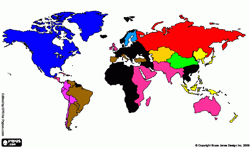 раскраска Карта мира на 1939